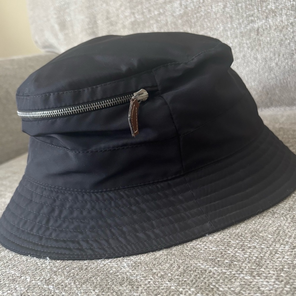 ✨HERMES Black Bucket Hat CHAPEAUX MOTSCH SZ 59 Zip Top Excellent Condition RARE! - Picture 10 of 13